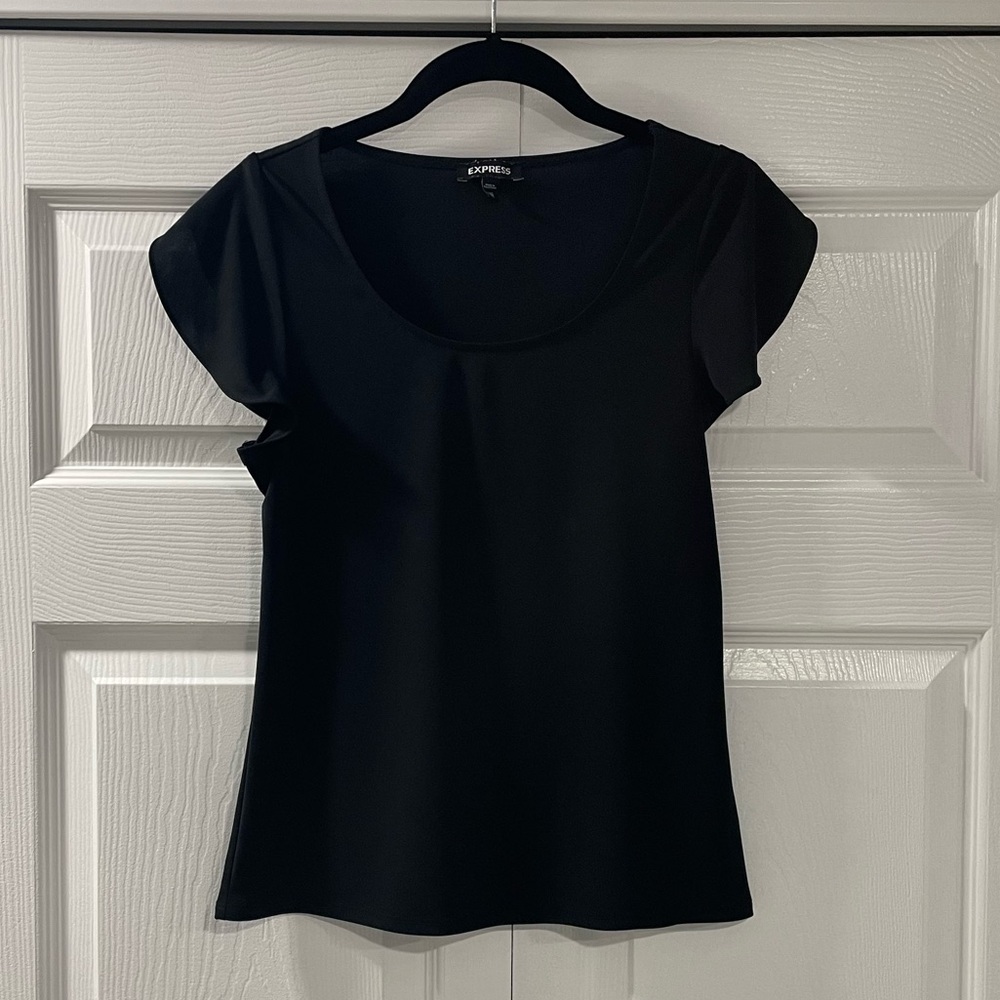 Express Black Short Sleeve Top XXS